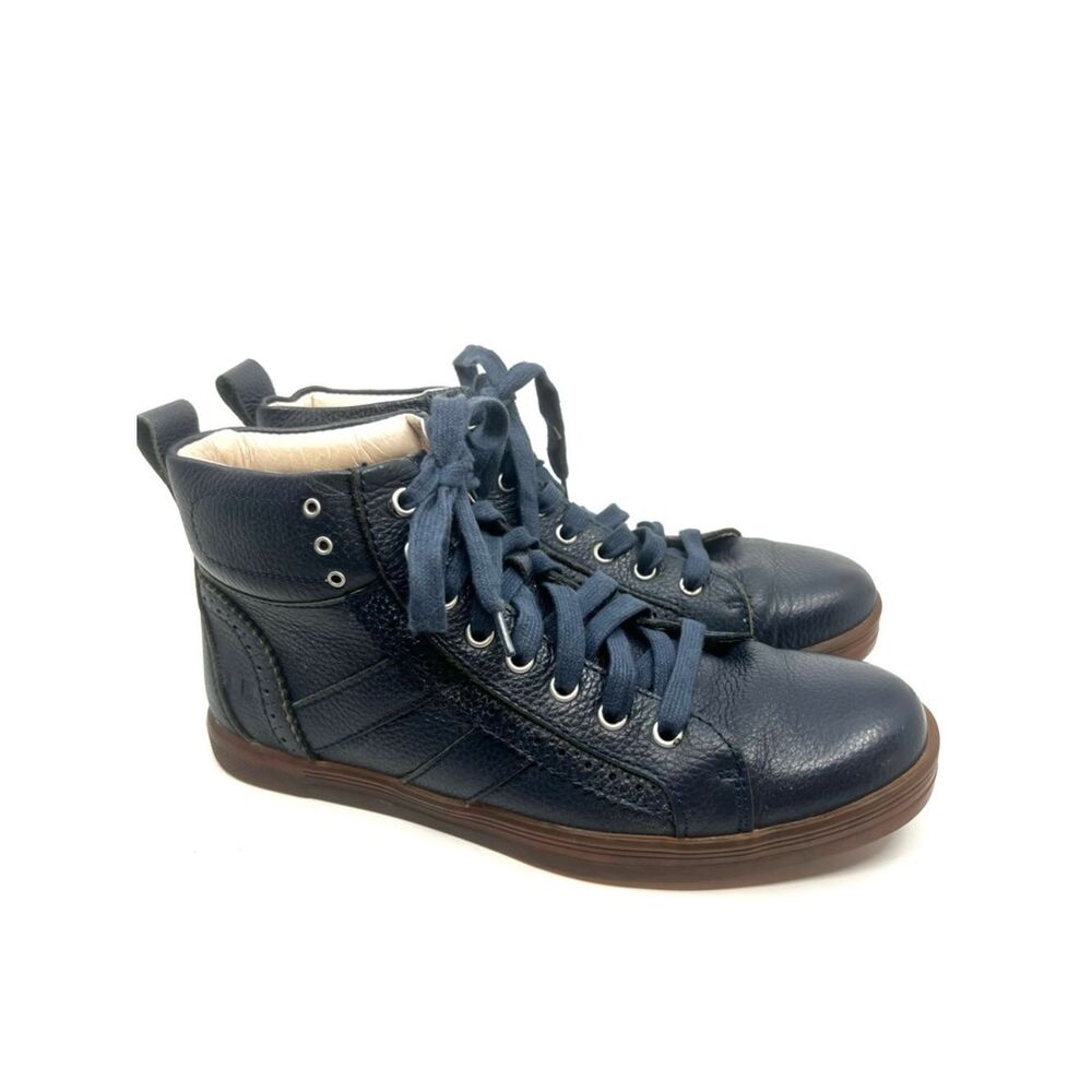 Bed Stu Brentwood Mens 8.5 M EU 41.5 Navy Blue Leather Hi-Top Sneakers